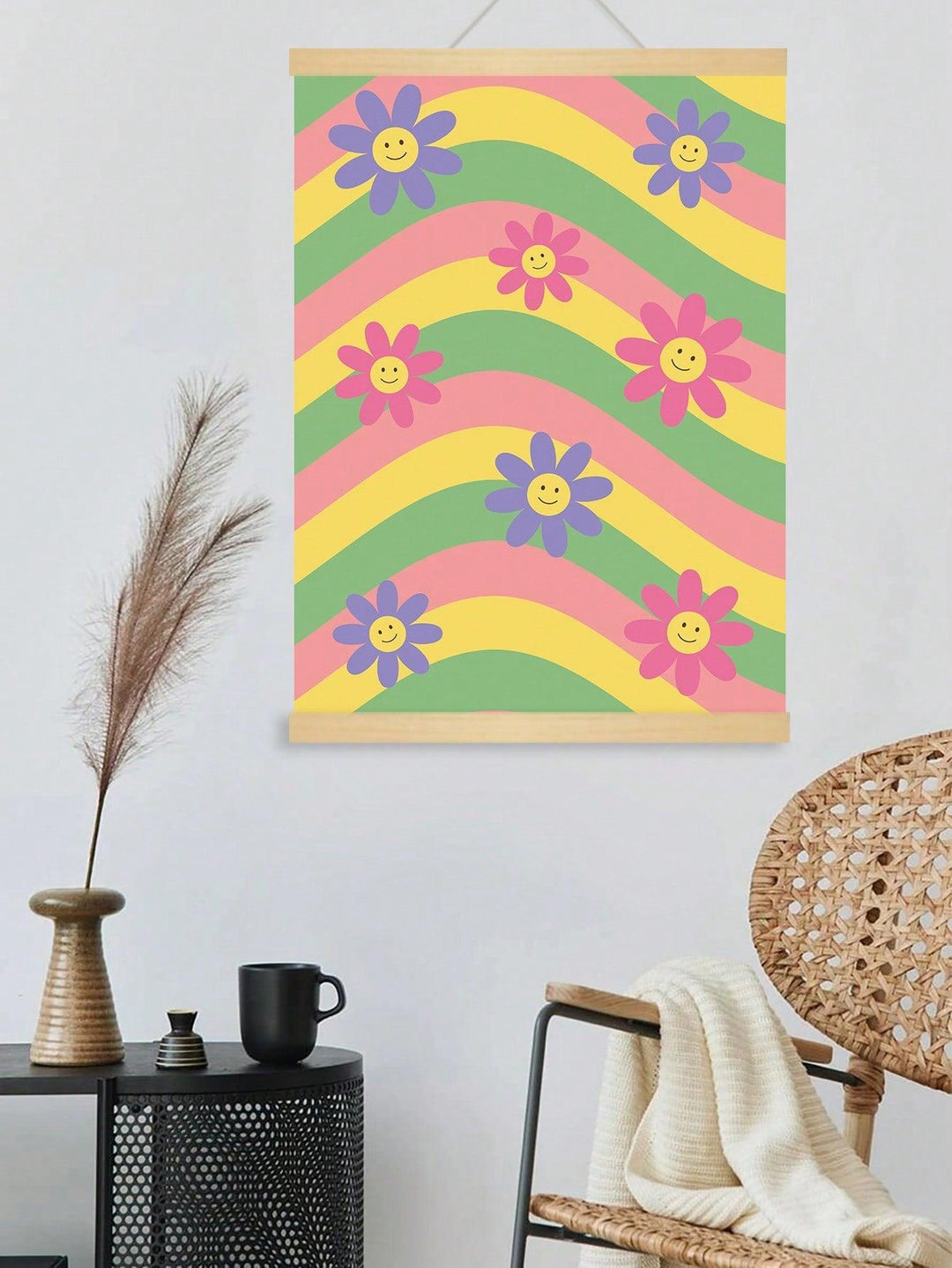 3pcs Mushroom Flower Pattern Unframed Painting Cute Chemical Fiber Wall Art Prints For Home Decor - Brand My Case
