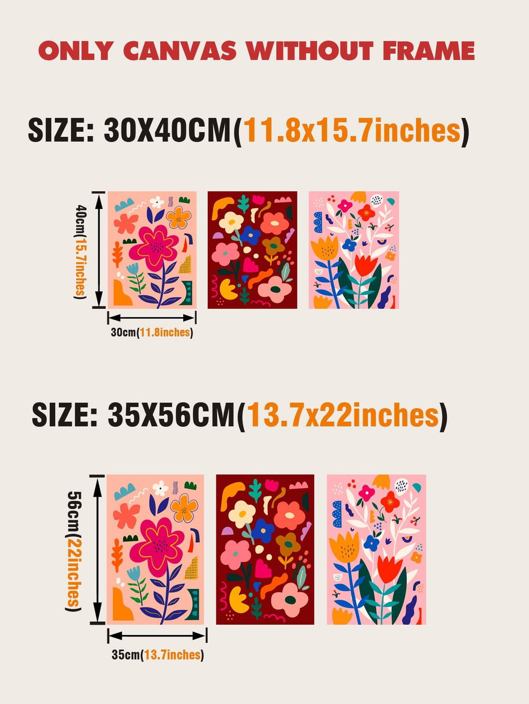 3pcs Polyester Unframed Painting Floral Pattern Unframed Picture For Home - Brand My Case