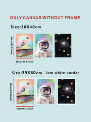 3pcs set Astronaut Galaxy Pattern Unframed Painting Funny Chemical Fiber Unframed Picture For Home Decor - Brand My Case