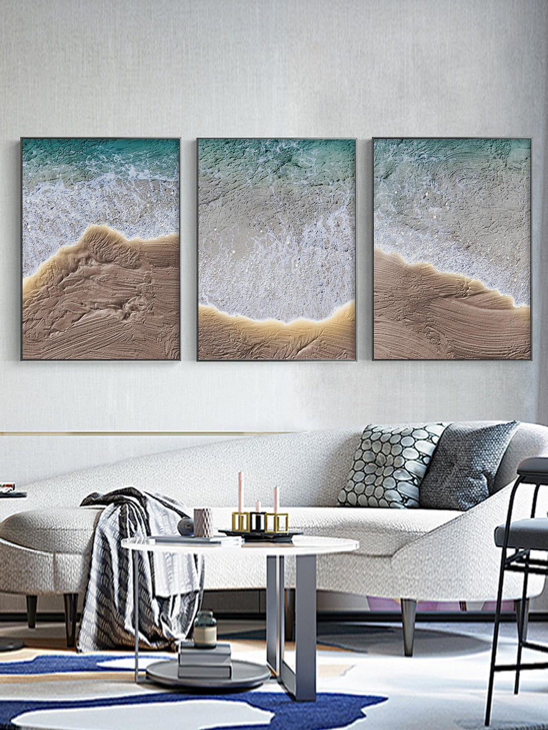 3pcs set Chemical Fiber Unframed Painting Landscape Pattern Wall Art Painting For Home Wall Decor - Brand My Case