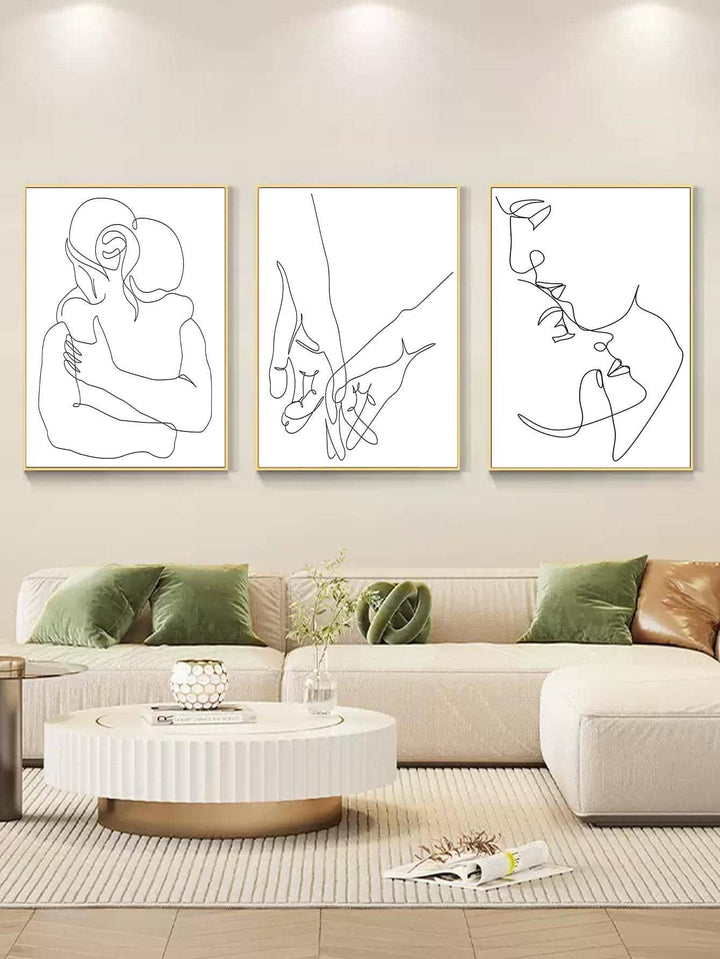 3pcs set Chemical Fiber Unframed Painting Modern Abstract Figure Pattern Wall Art Painting For Home Wall Decor - Brand My Case