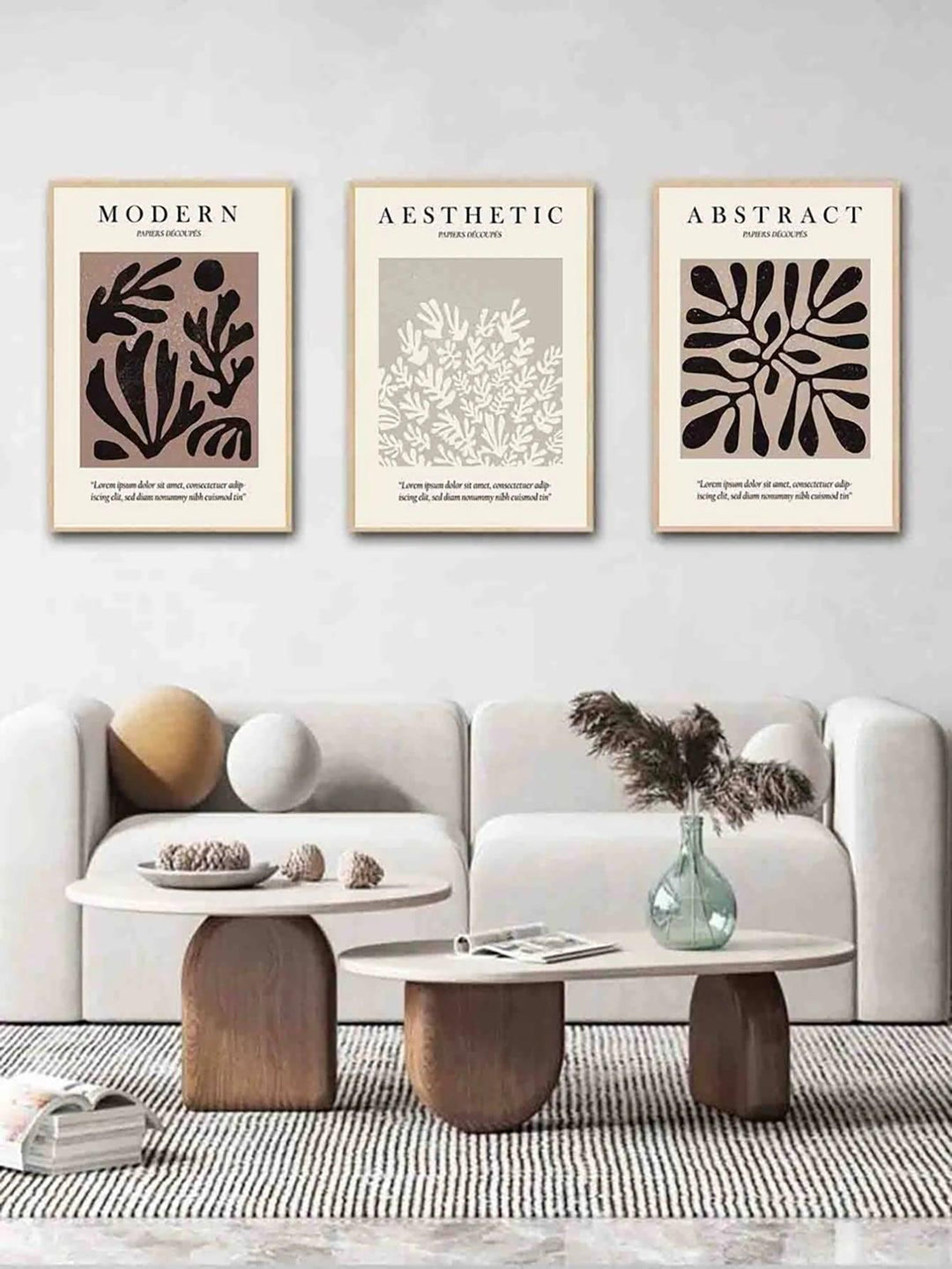3pcs set Letter Graphic Unframed Painting Hanging Wall Art Prints For Home Decor - Brand My Case