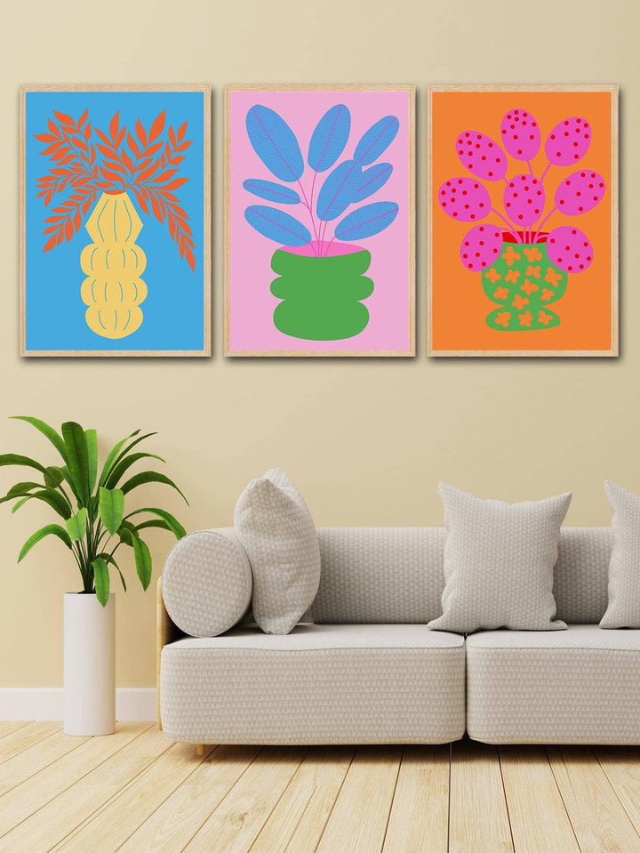 3pcs set Polyester Unframed Painting Modern Abstract Plant Pattern Wall Art Painting For Home Wall Decor - Brand My Case
