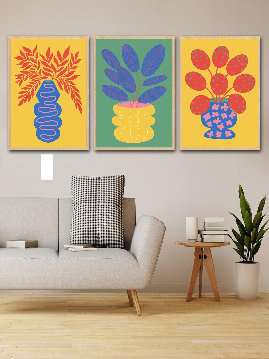 3pcs set Polyester Unframed Painting Modern Abstract Plant Pattern Wall Art Painting For Home Wall Decor - Brand My Case