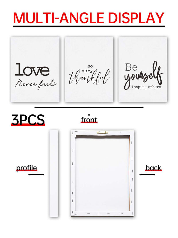 3pcs Slogan Graphic Unframed Painting - Brand My Case
