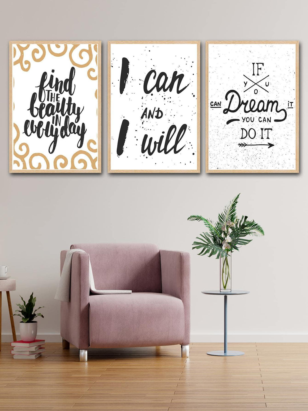 3pcs Slogan Graphic Unframed Painting Modern Polyester Wall Art Prints For Home Decor - Brand My Case