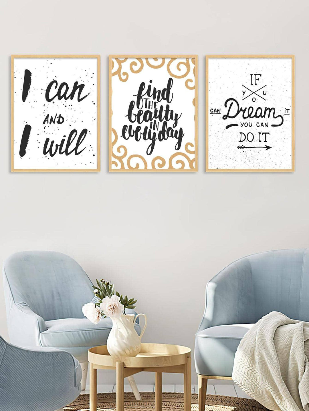 3pcs Slogan Graphic Unframed Painting Modern Polyester Wall Art Prints For Home Decor - Brand My Case