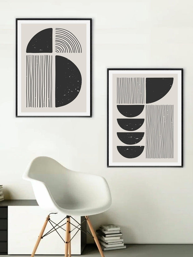 4pcs Abstract Pattern Unframed Painting Modern Line Geometric Pattern Wall Art Painting For Home Wall Decor - Brand My Case