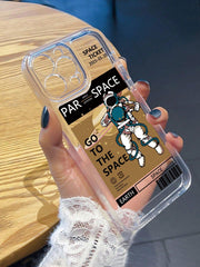 Astronaut Pattern Clear Phone Case - Brand My Case