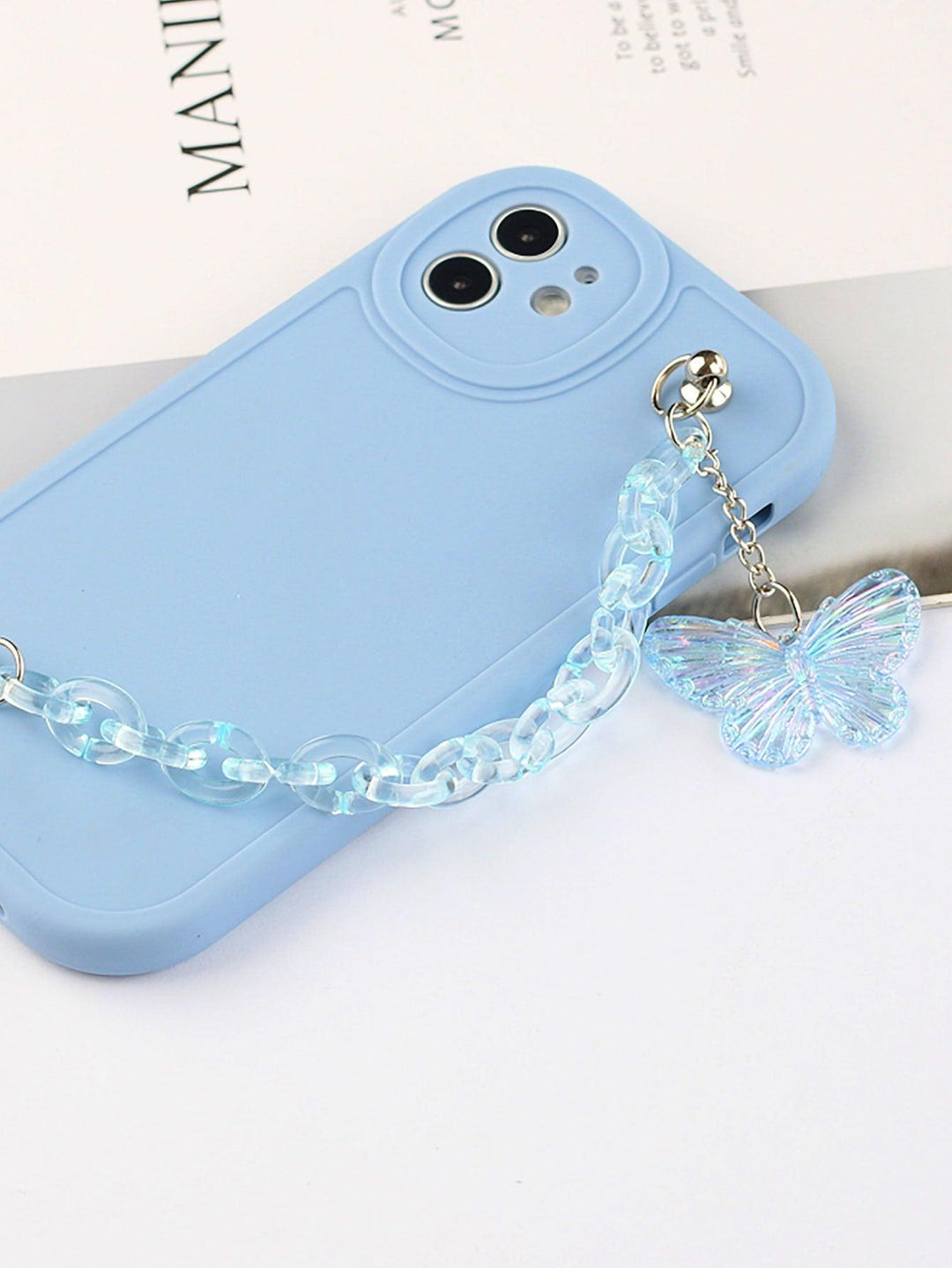 Butterfly Decor Anti fall Phone Case With Lanyard - Brand My Case