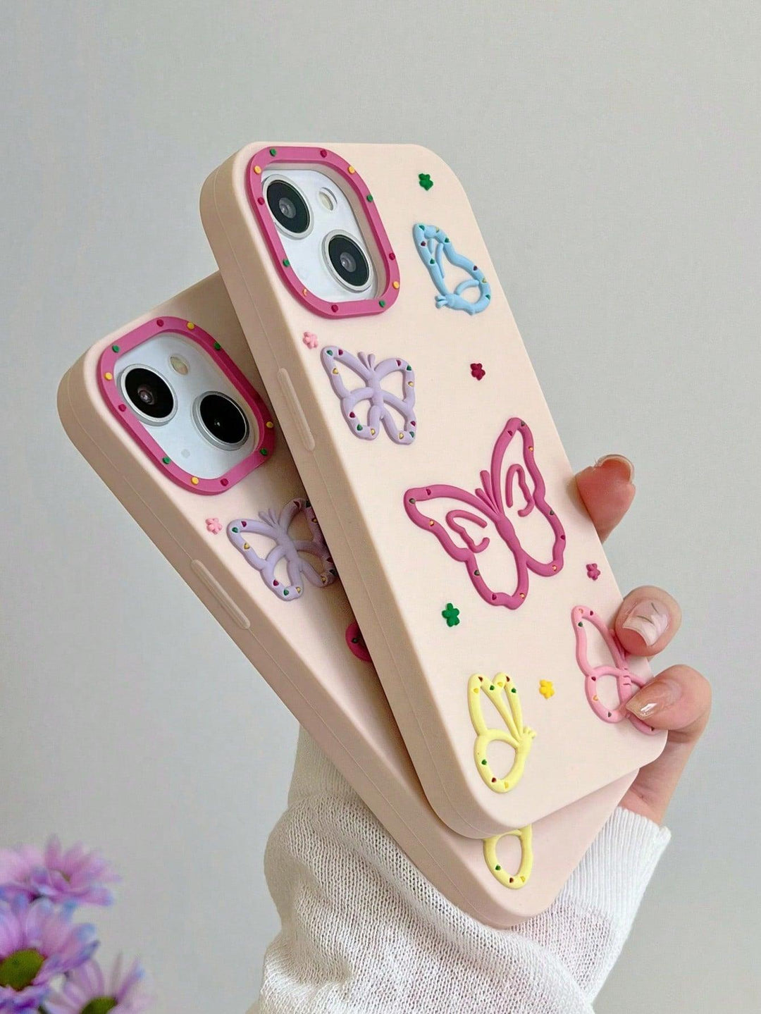 Butterfly Decor Silicone Phone Case - Brand My Case