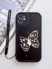 Butterfly Pattern Anti fall Phone Case With Lanyard - Brand My Case