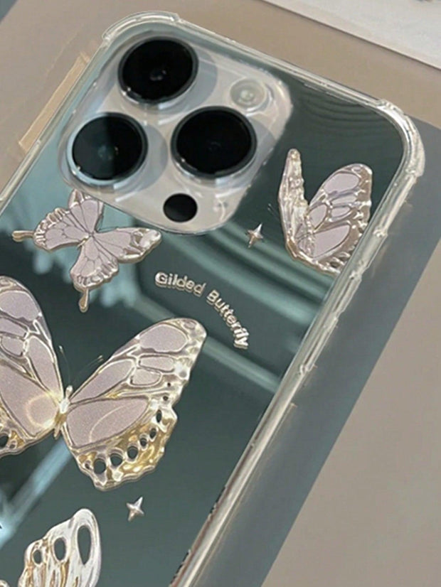 Butterfly Pattern Mirror Phone Case - Brand My Case