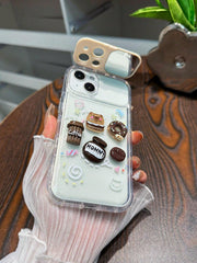 Cartoon Bear Anti fall Phone Case With Invisible Mirror - Brand My Case