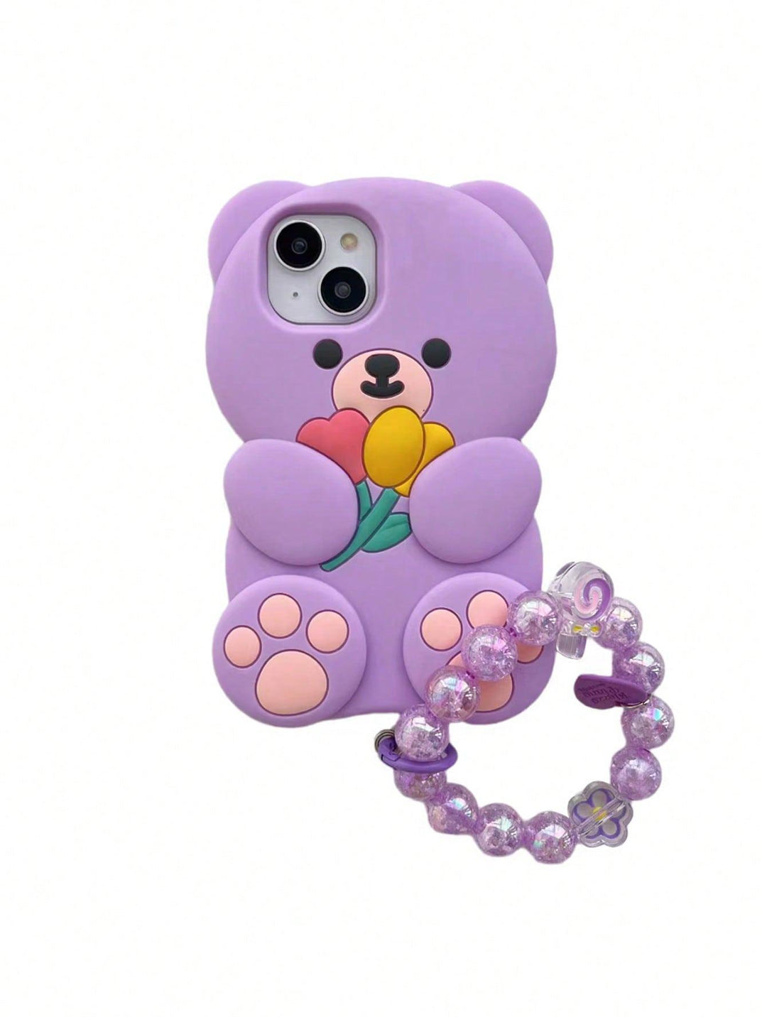 Cartoon Bear Design Phone Case With Lanyard - Brand My Case