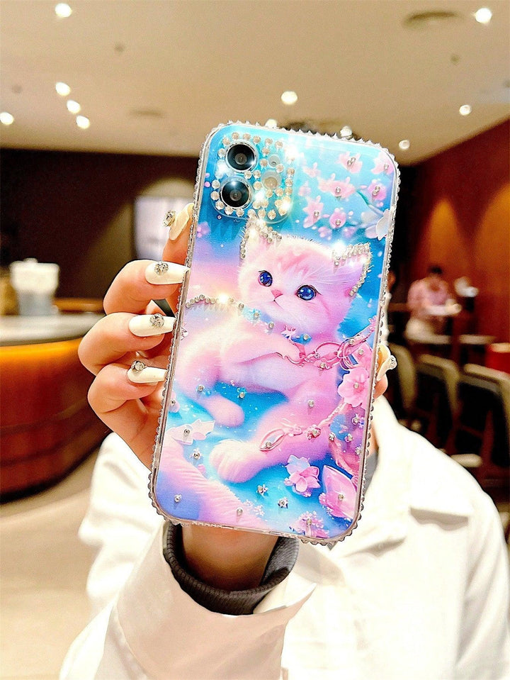 Cartoon Cat Print Phone Case - Brand My Case