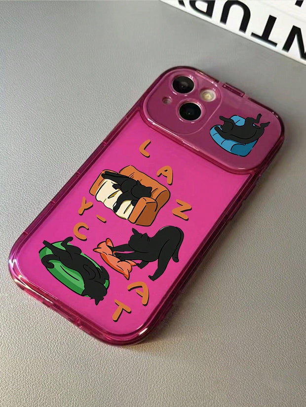 Cartoon Cat Sofa Pattern Phone Case With Flip Mirror - Brand My Case