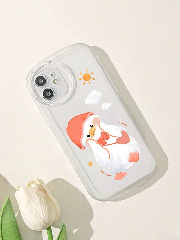 Cartoon Duck Print Clear Phone Case - Brand My Case