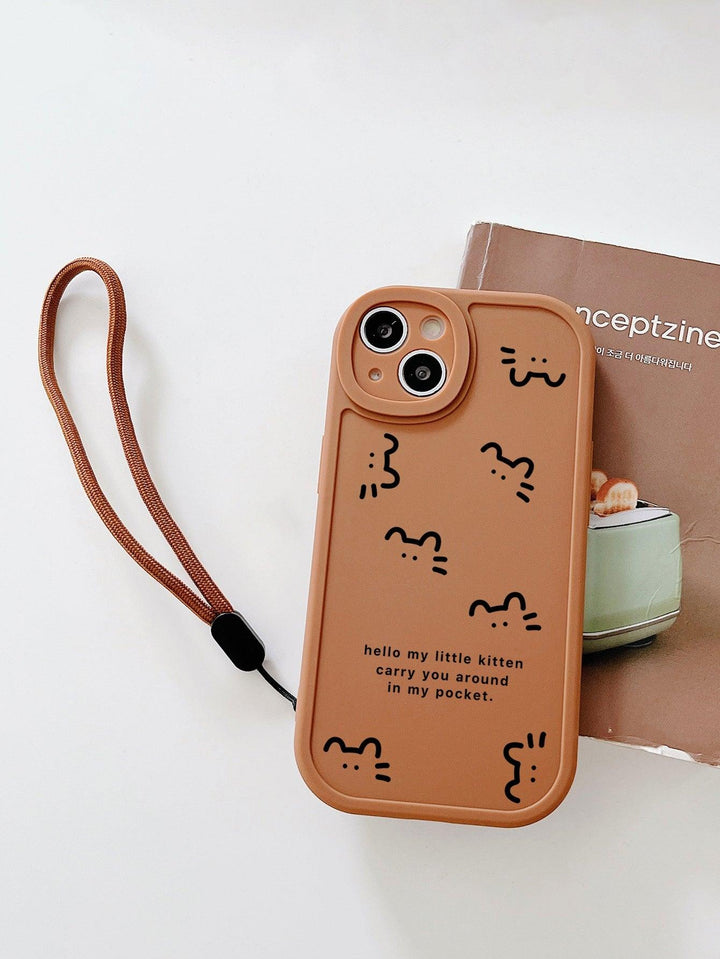 Cartoon Graphic Phone Case With Lanyard - Brand My Case