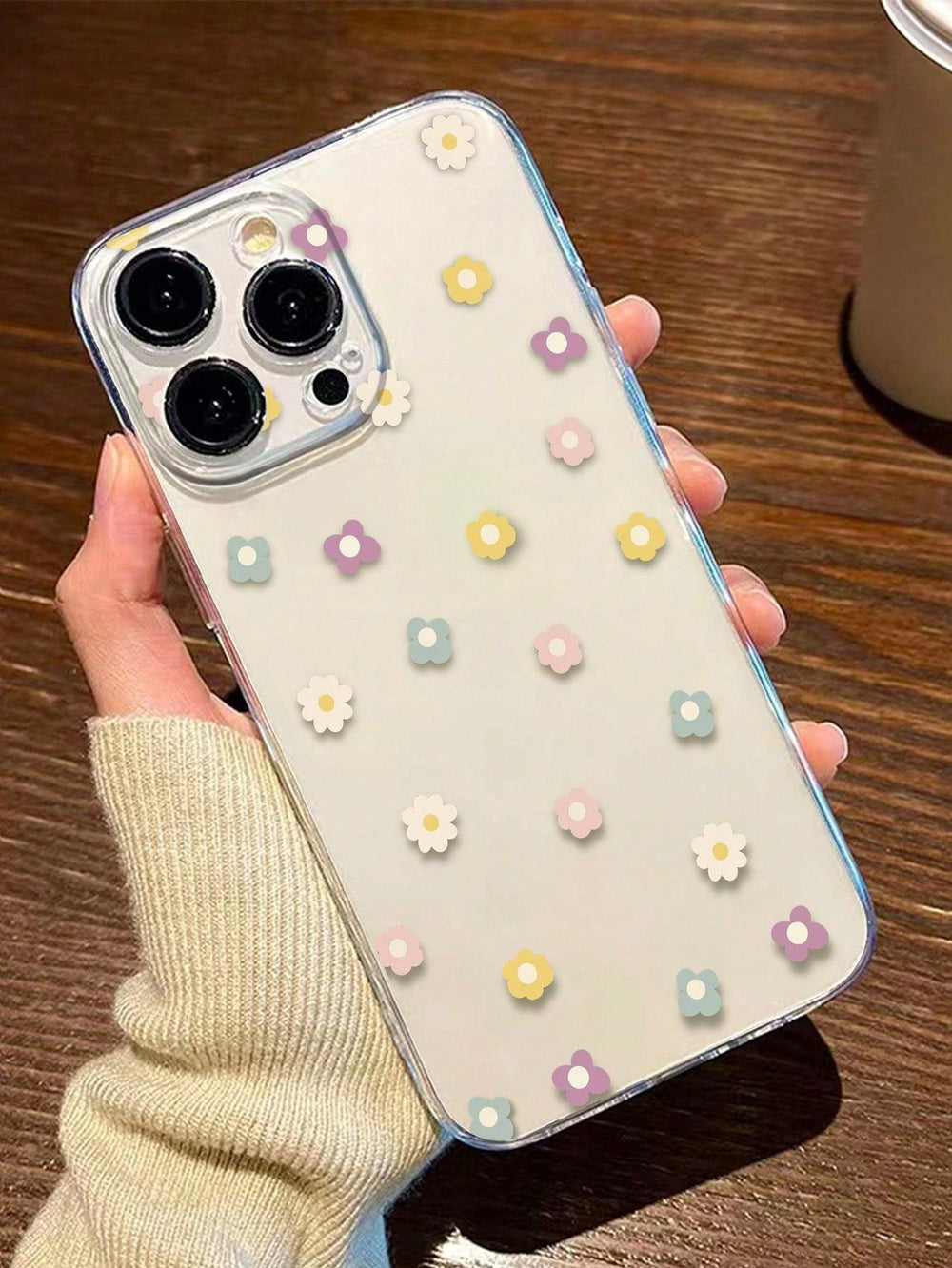 Clear Floral Pattern Anti fall Phone Case - Brand My Case