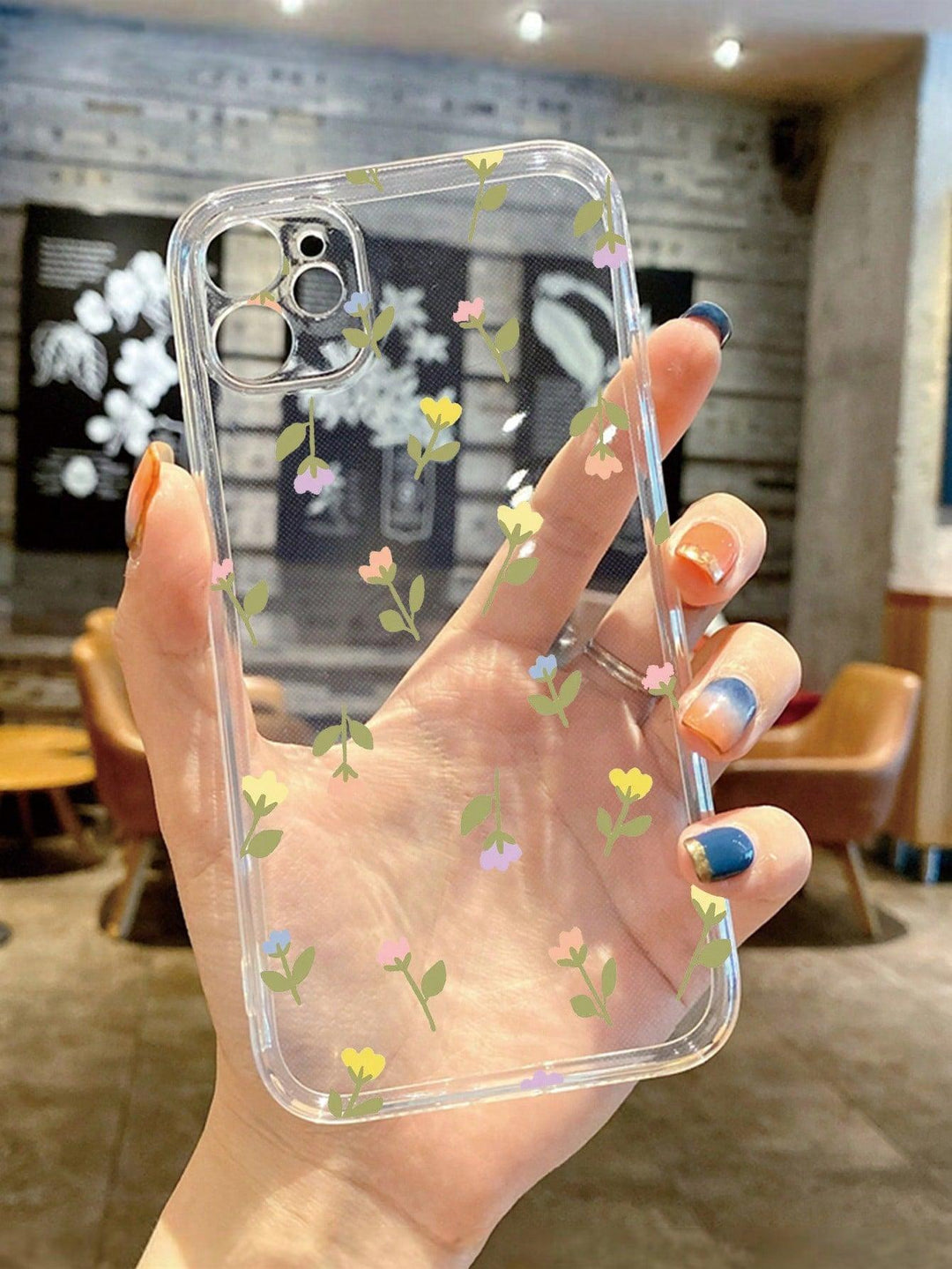 Clear Floral Print Phone Case - Brand My Case