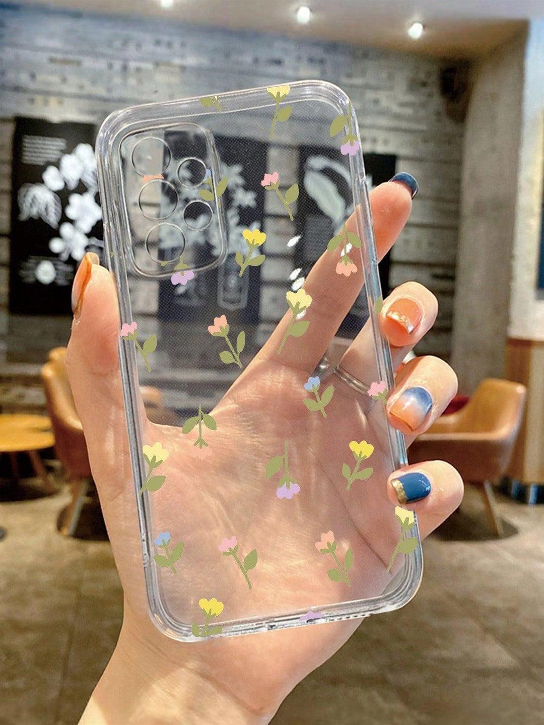 Clear Floral Print Phone Case - Brand My Case