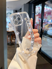 Clear Phone Case With Chain Hand Strap - Brand My Case