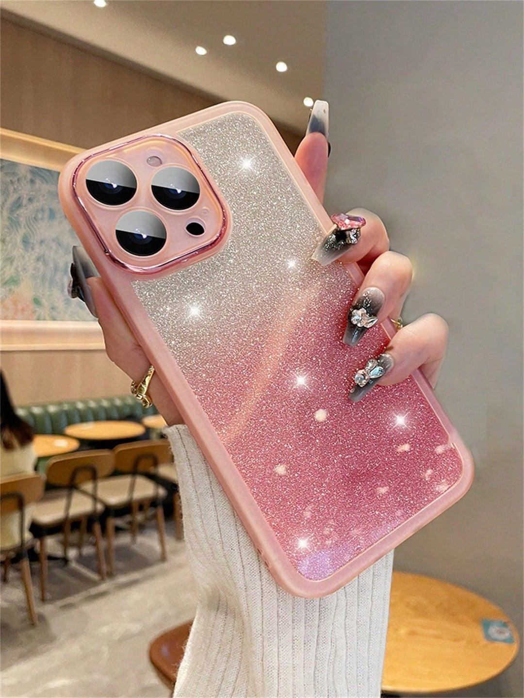 Clear Sparkly Phone Case With Glitter Paper - Brand My Case