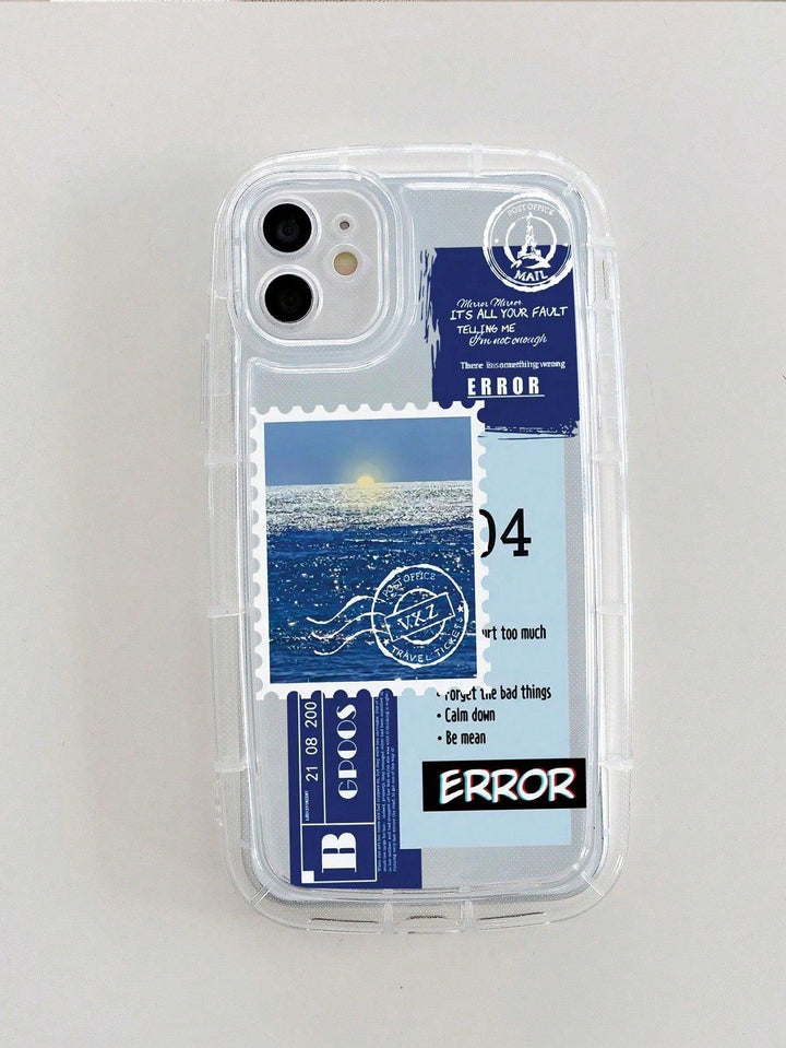 Clear Travel Letter Graphic Phone Case - Brand My Case