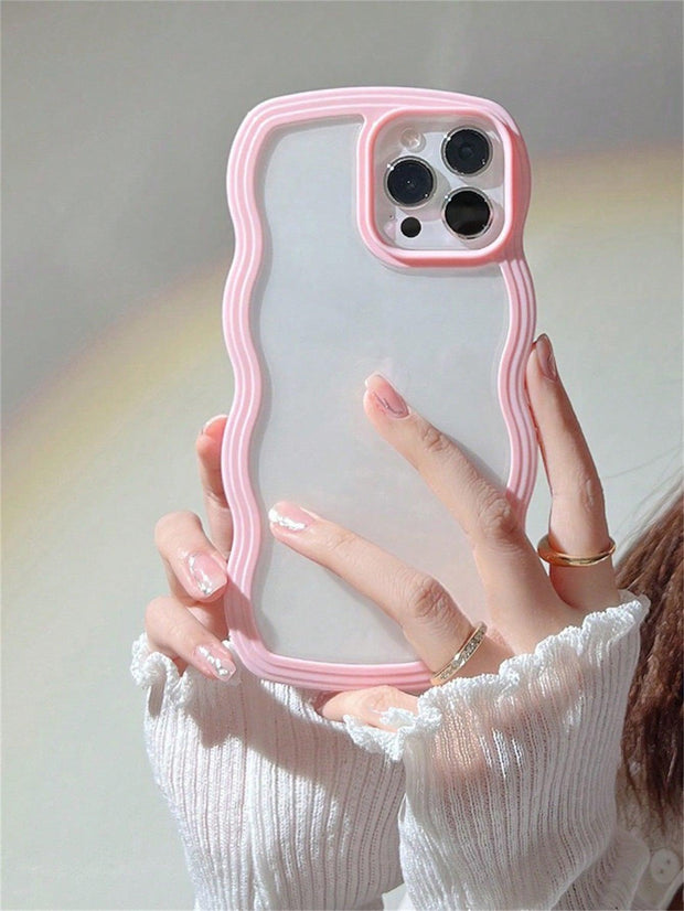 Clear Wavy Frame Phone Case - Brand My Case