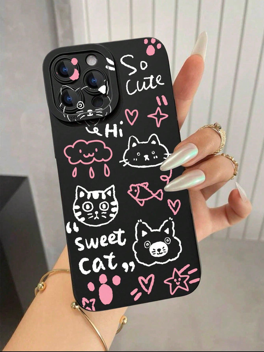 Cloudy Cats Cartoon Graphic Phone Case - Brand My Case