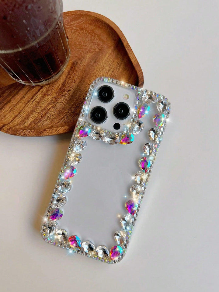 Color Rhinestone Decor Clear Phone Case - Brand My Case