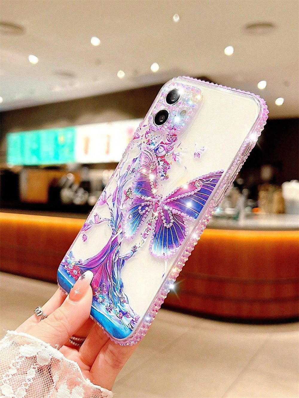 Colored Butterfly Pattern Clear Phone Case - Brand My Case
