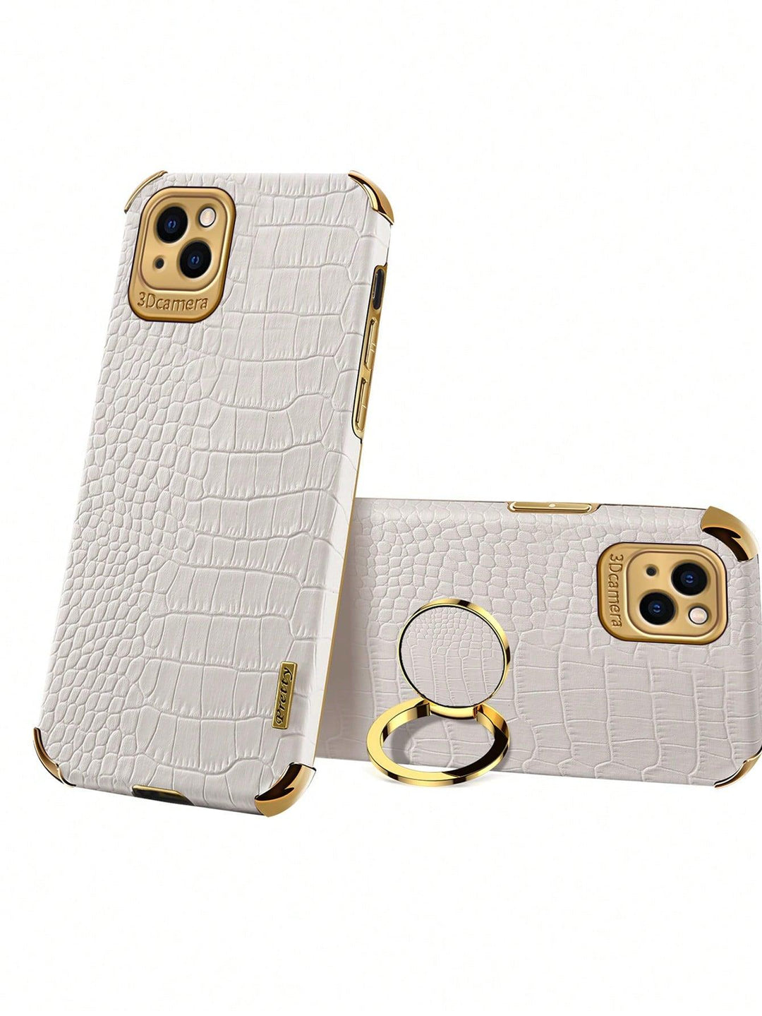 Crocodile Embossed Phone Case With Ring Holder - Brand My Case