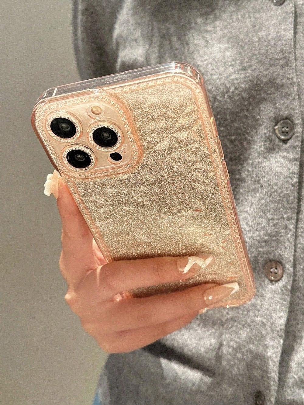 Crystal Clear Phone Case with Glittery Accent - Brand My Case
