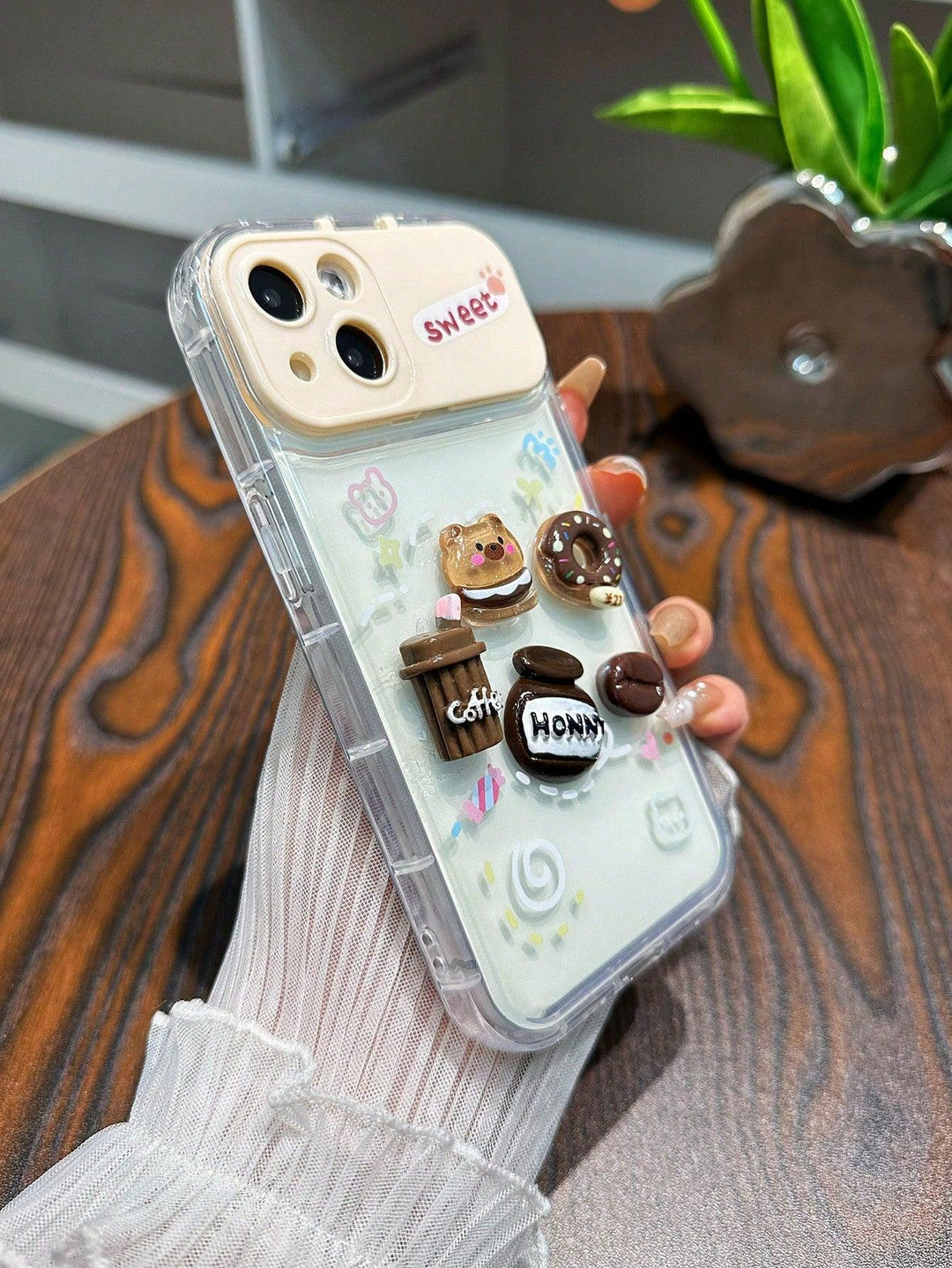 Cute Bear Anti-Fall Case with Hidden Mirror - Brand My Case