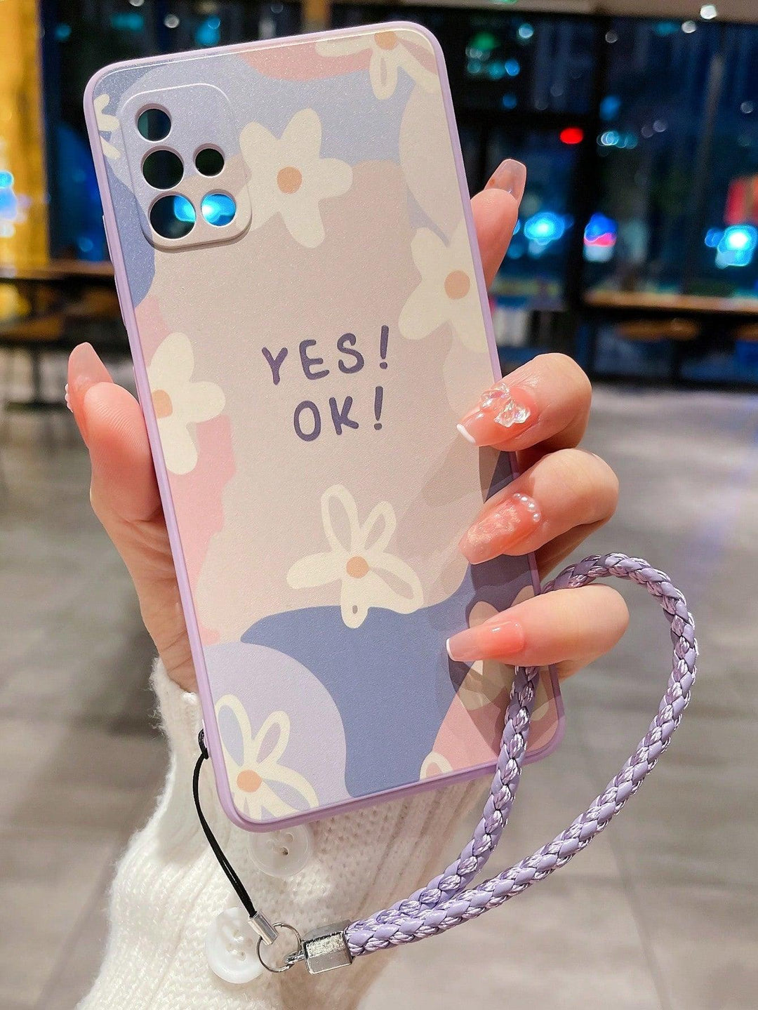 Cute Floral Pattern Phone Case + Lanyard - Brand My Case