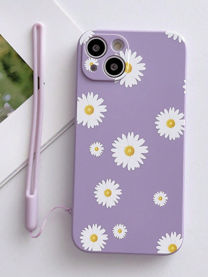 Daisy Pattern Phone Case With Lanyard - Brand My Case
