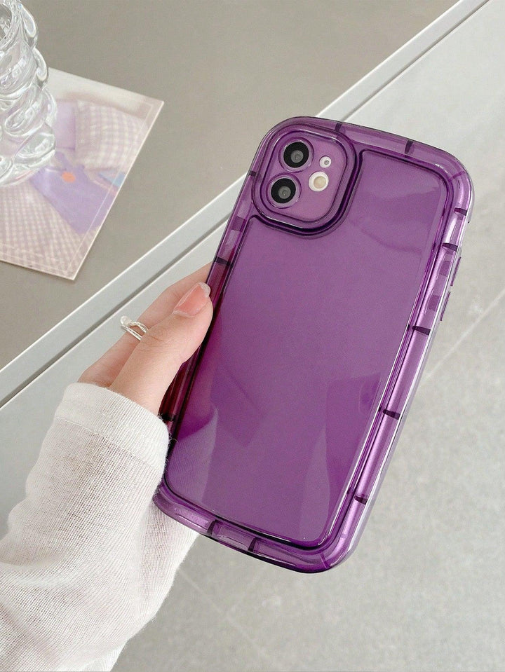 Deep Purple Solid Color Clear Phone Case - Brand My Case