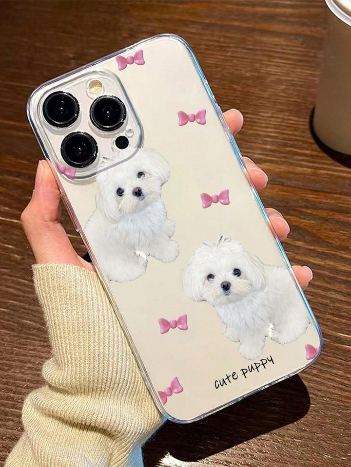 Dog Bow Pattern Clear Anti fall Phone Case - Brand My Case