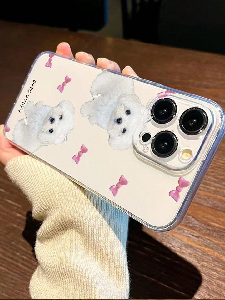 Dog Bow Pattern Clear Anti fall Phone Case - Brand My Case