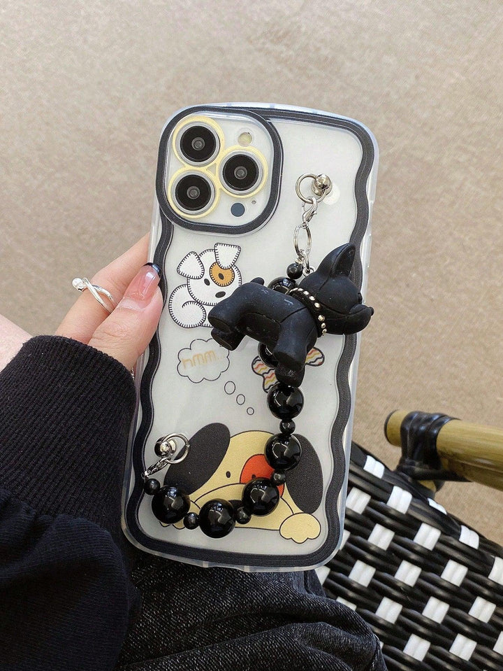 Dog Pattern Phone Case With Hand Strap - Brand My Case