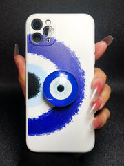 Evil Eye Pattern Phone Case With Tassel Lanyard - Brand My Case