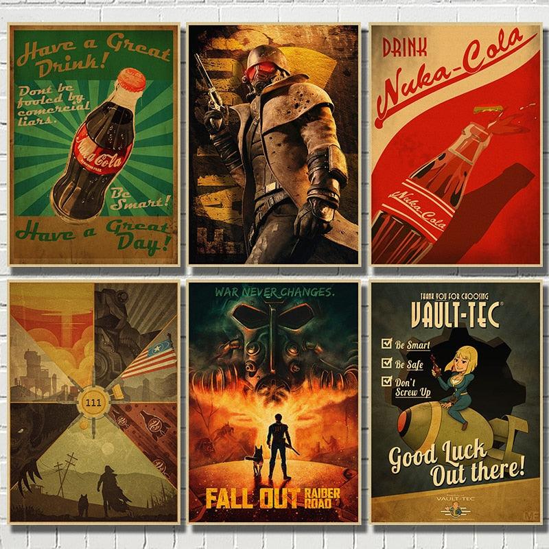 Fallout Classic Game Kraft Paper Poster Bar Cafe Living Room Dining room Wall Decorative Paintings - Brand My Case