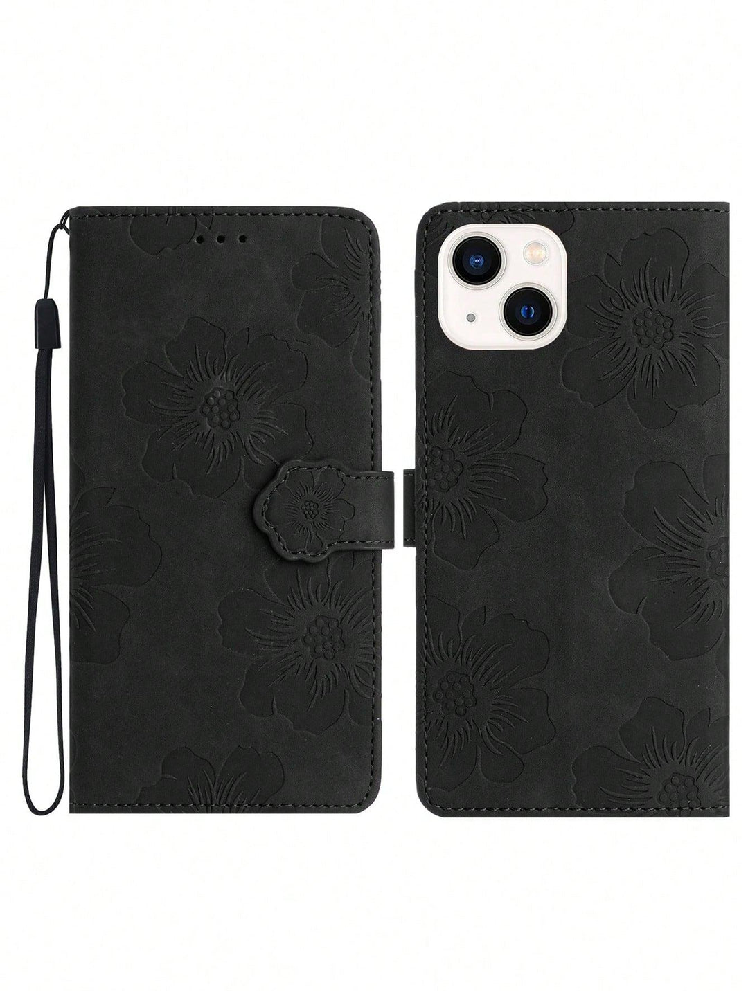Floral Embossed PU Flip Phone Case - Brand My Case