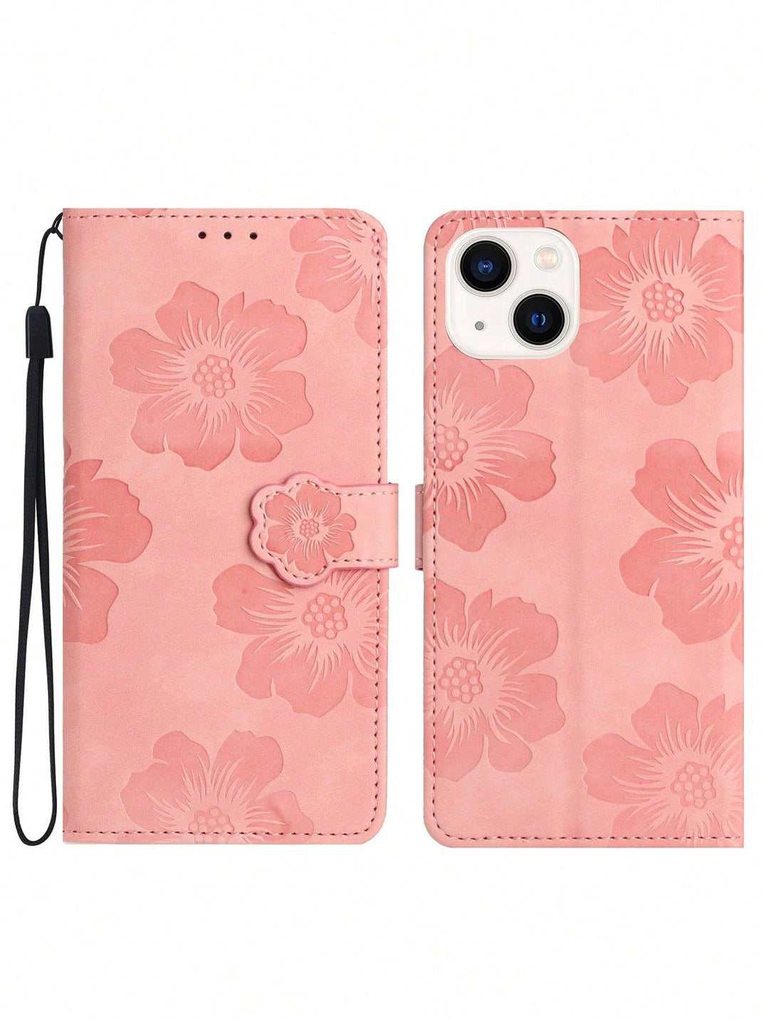 Floral Embossed PU Flip Phone Case - Brand My Case