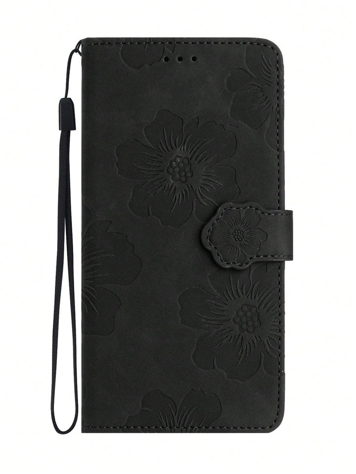 Floral Embossed PU Flip Phone Case - Brand My Case