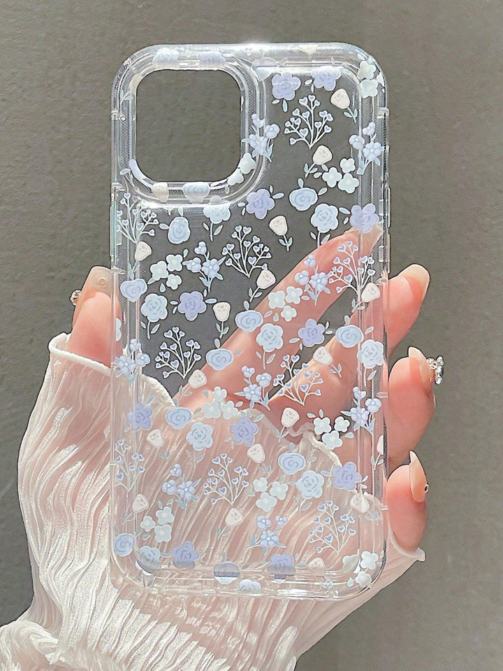Floral Pattern Clear Anti fall Phone Case - Brand My Case