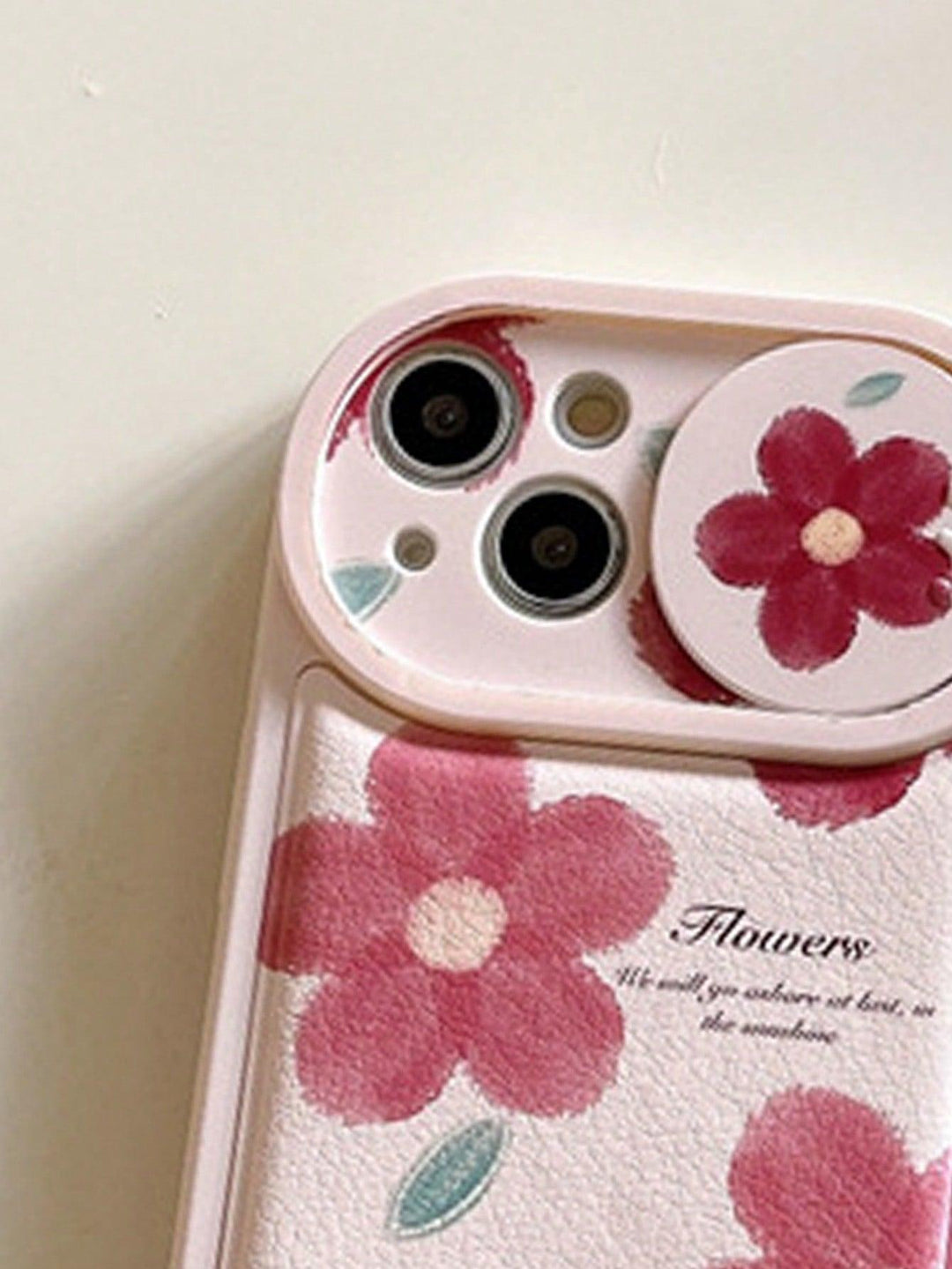Floral Pattern Slide Camera Cover Phone Case - Brand My Case