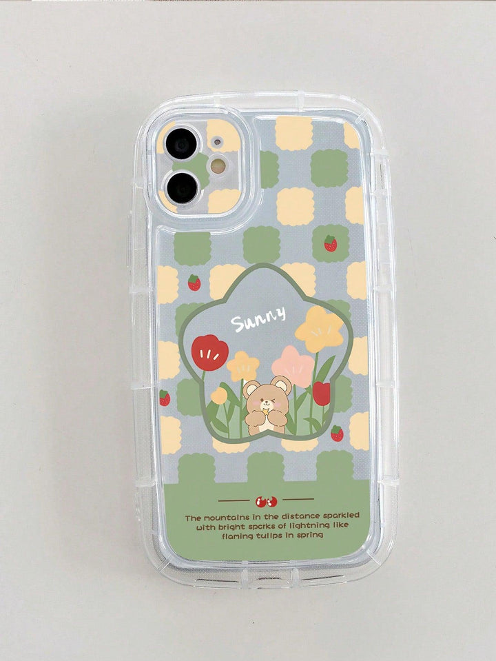 Flower Checker Pattern Anti fall Phone Case - Brand My Case